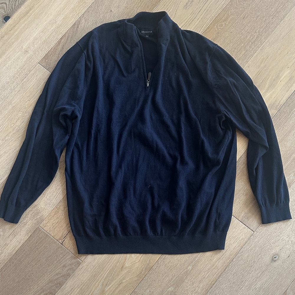Men's Blue 1/4 Zip-Sweater
